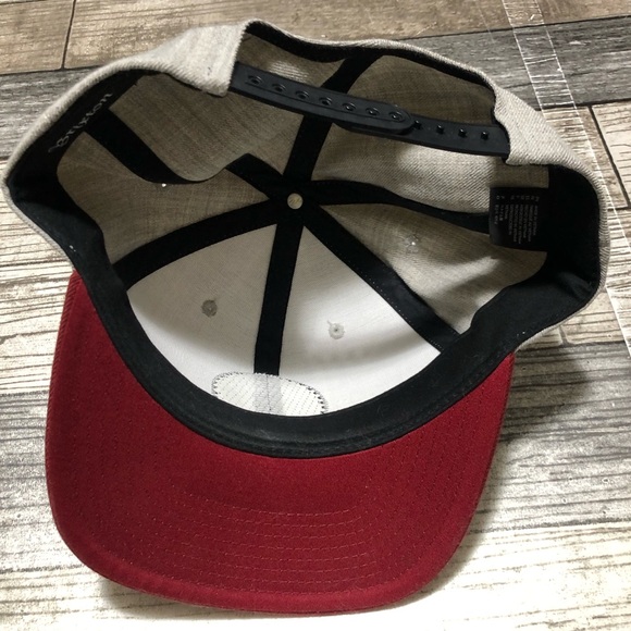 Brixton Snapback Hat Men’s One Size Color Block Acrylic Wool Gray Red - Picture 5 of 7